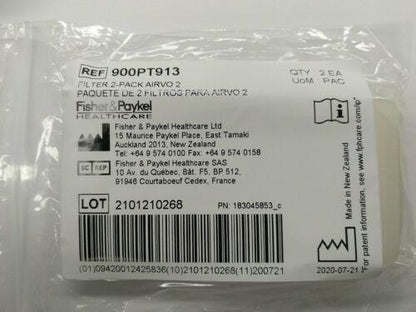 900PT913| Paquete de Filtro de Barrera para Airvo2, paquete con 2, Fisher & Paykel
