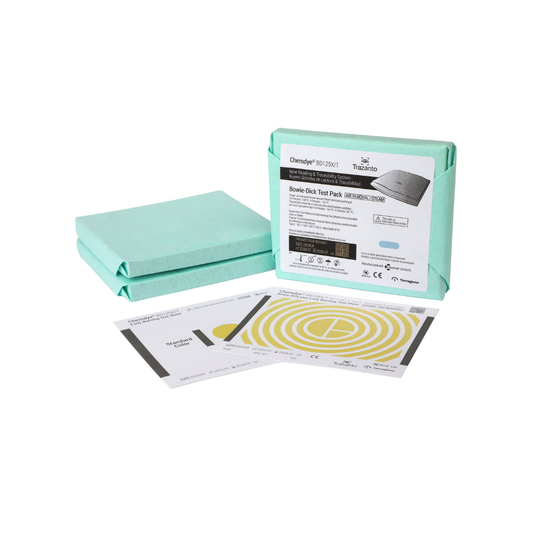 Paquete de Prueba Bowie & Dick Indicador Químico para Vapor, paquete con 20 pruebas, Terragene
